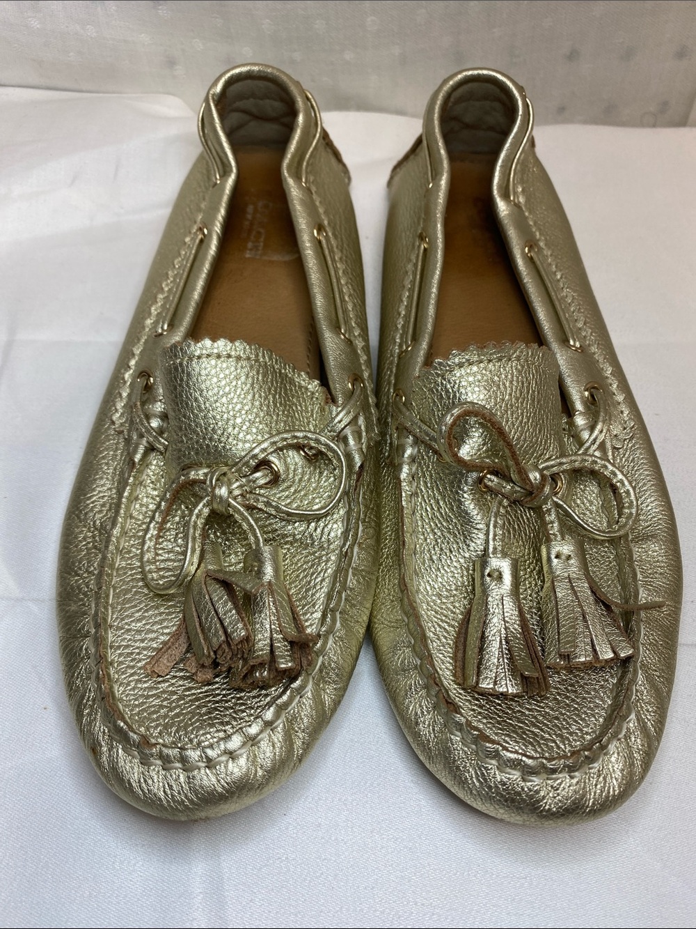 Coach Nadia Gold Driving Loafers Mocs Size 7B